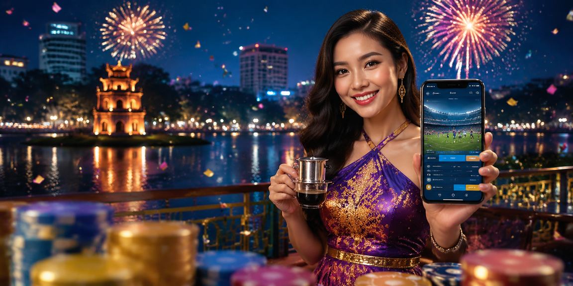 Quán cà phê Hà Nội minh họa người dùng kiểm tra lịch thể thao và hỗ trợ